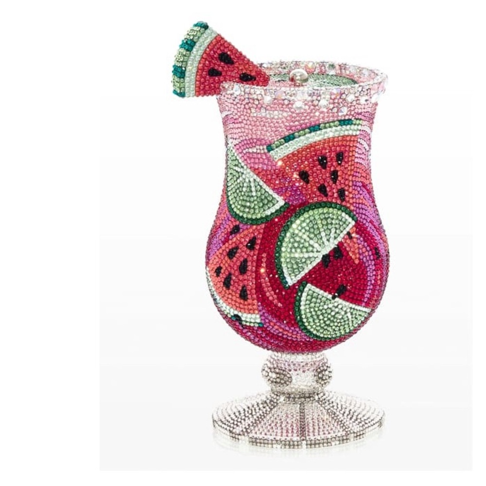 Judith Leiber Watermelon Margarita Crystal Clutch Minaudiere